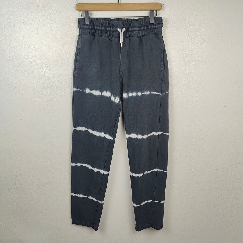 AllSaints Pippa Pinstripe Jogger Womens 2 Black White Shibori Tie Dye Sweatpants